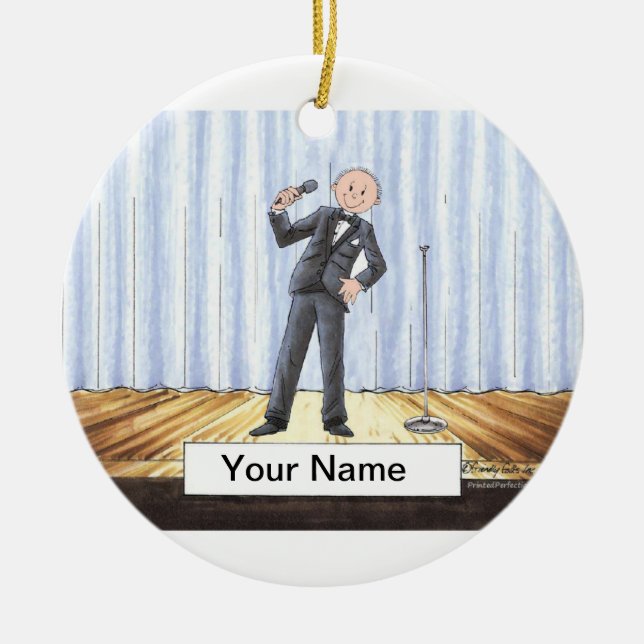 Singer - Male Ceramic Tree Decoration (Front)