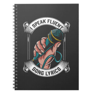 Singer Microphone Fluent Song Lyrics Karaoke Lover Notebook