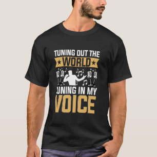 Singer Microphone Music Notes Musician Singing Voc T-Shirt