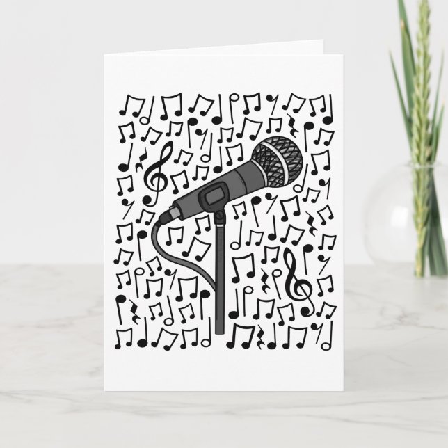 Singer Microphone Musical Notes Singing Teacher (Front)