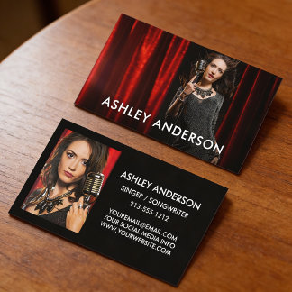 Singer Musician 2 Photo Promo Business Card