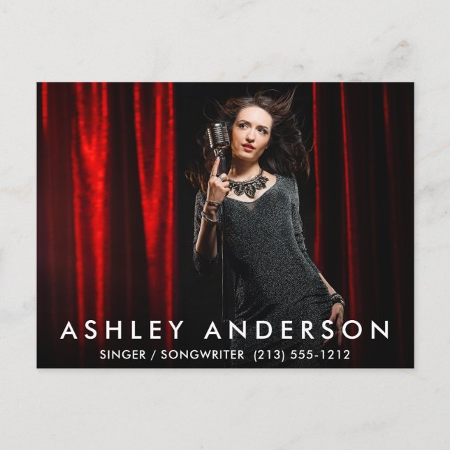 Singer Musician Full Photo Postcard (Front)