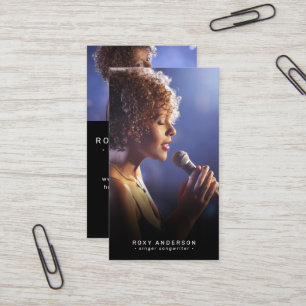 Singer Musician Modern Black  Business Card