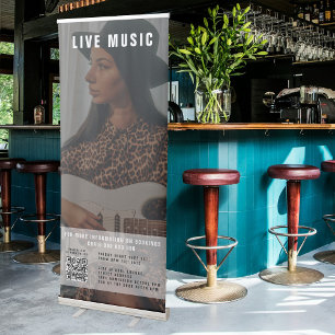 Singer Musician Music Photo QR Code Promotional  Retractable Banner