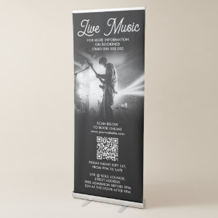Singer Musician Photo Black & White Professional Retractable Banner