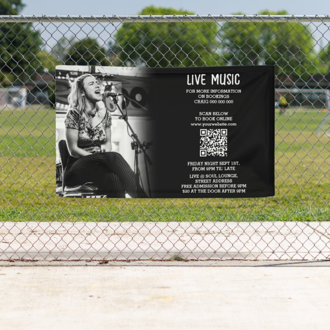 Singer Musician Photo Black & White Promotional Banner (Insitu)