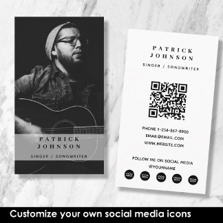 Singer Musician Songwriter Photo Social Media Business Card