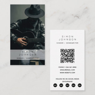 Singer Musician Songwriter Photography QR Code Business Card