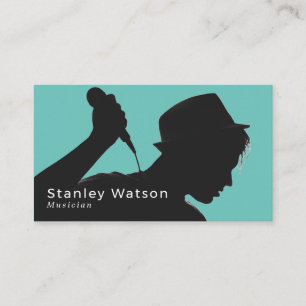 Singer Silhouette, Professional Vocalist Business Card