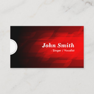 Singer / Vocalist - Modern Dark Red Business Card
