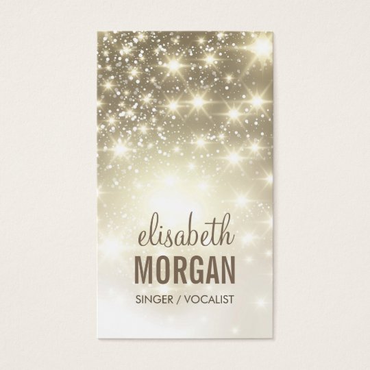Singer / Vocalist - Shiny Gold Sparkles Business Card