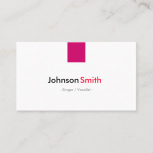 Singer / Vocalist - Simple Rose Pink Business Card
