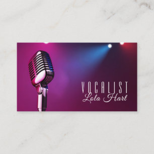 Singer, Vocalist, Solo, Performance Entertainment Business Card