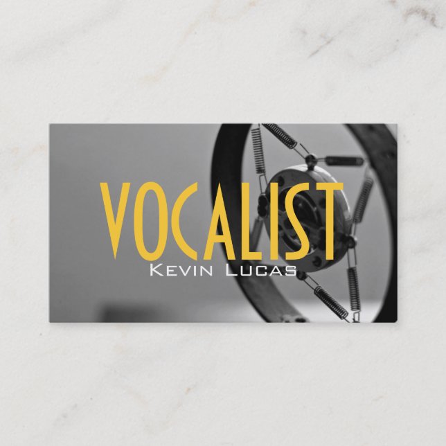 Singer, Vocalist, Solo, Performance Entertainment Business Card (Front)