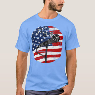 Singer Vocalist USA Flag Singing Teacher Musician T-Shirt
