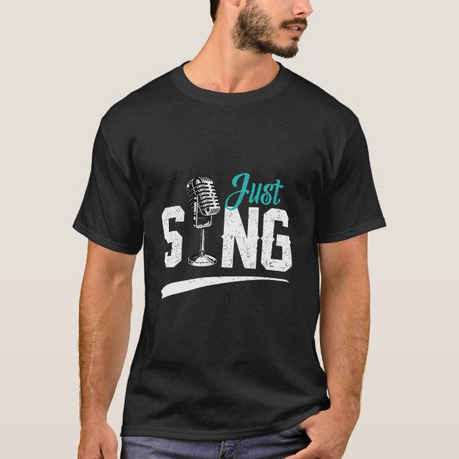 Singer Vocals Vocalist Musical Microphone Music Si T-Shirt (Front)
