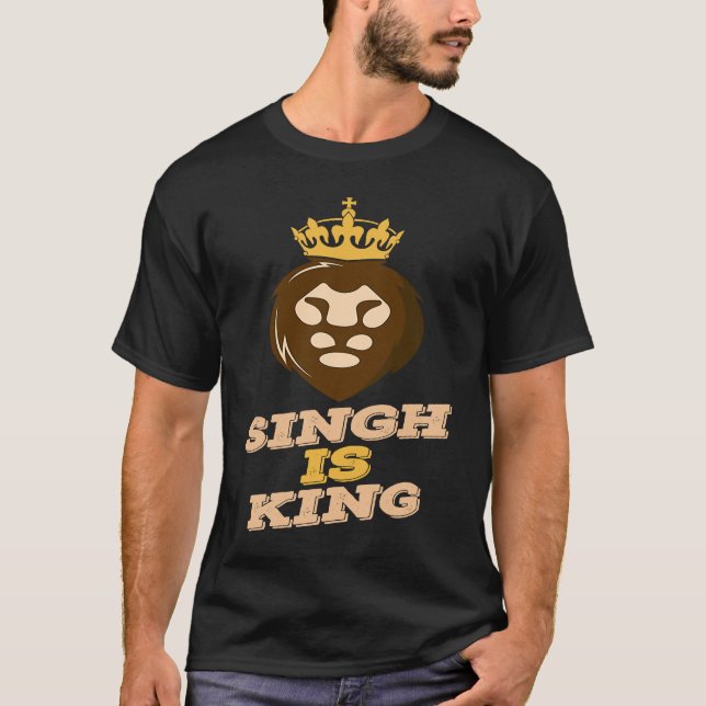 Singh is King Lion T-Shirt (Front)