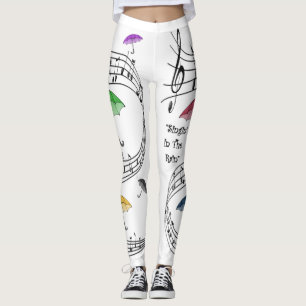 Singin’ In The Rain ~ Umbrellas ~ Musical Notes ~ Leggings