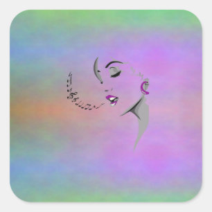 Singing a Song Design Square Sticker