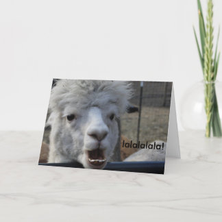 Singing alpaca Christmas card