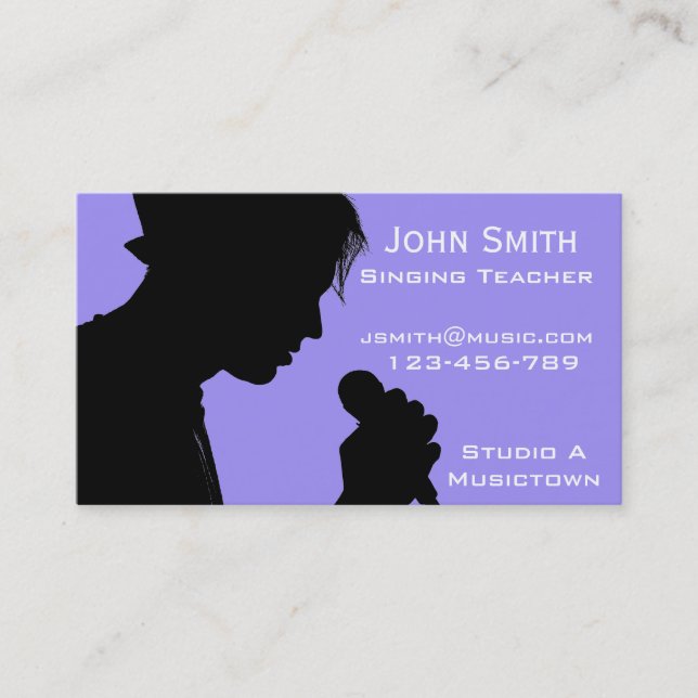 Singing and Vocal coach Music Teacher freelance Business Card (Front)