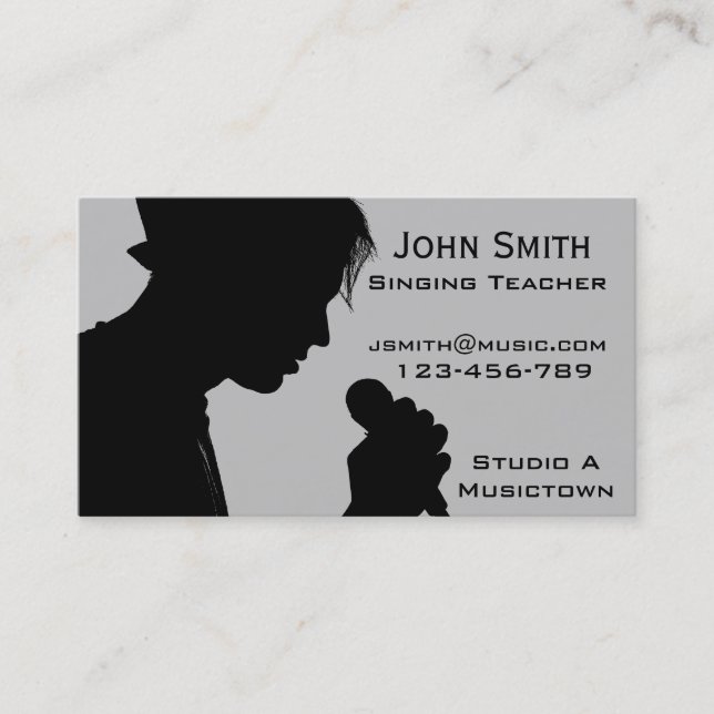 Singing and Vocal coach Music Teacher freelance Business Card (Front)
