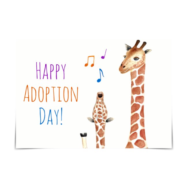 Singing Baby Giraffe Happy Adoption Day Card (Creator Uploaded)
