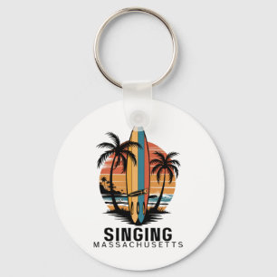 Singing Beach Machusetts Surfing Surfer Key Ring