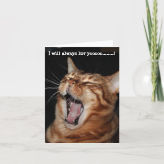 Singing Bengal cat "I will always luv yoooo" Holiday Card