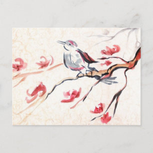 Singing Bird Background Postcard