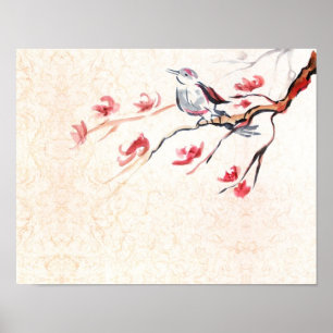Singing Bird Background Poster
