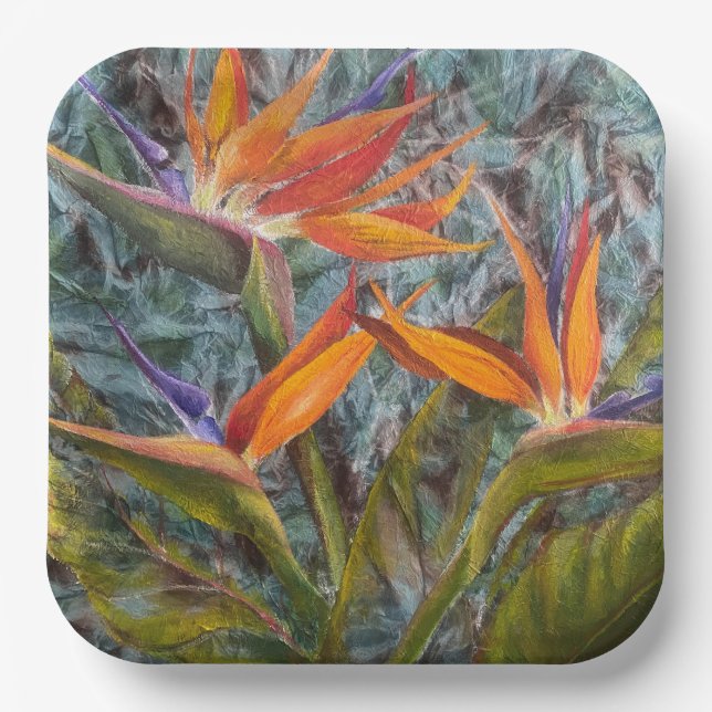 Singing Bird of Paradise Paper Plate (Front)