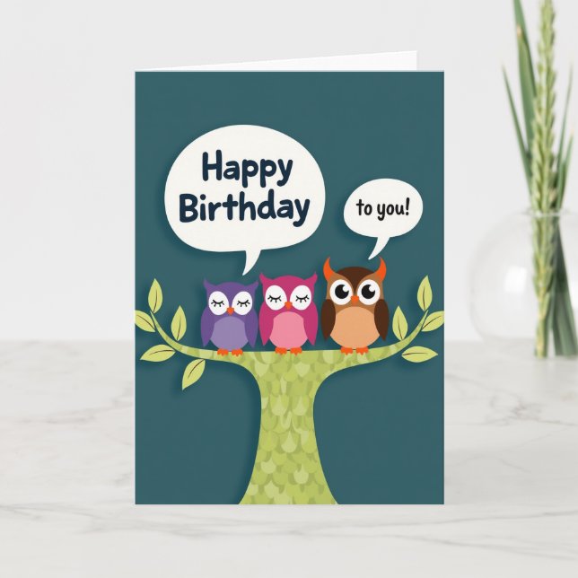 Singing Birds Birthday Card (Front)