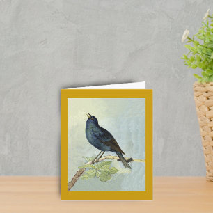 Singing Blackbird Watercolor Note Card