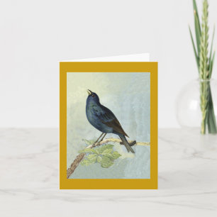 Singing Blackbird Watercolor Note Card
