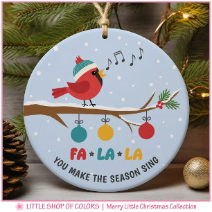Singing Cardinal You Make the Season Sing Ceramic Tree Decoration