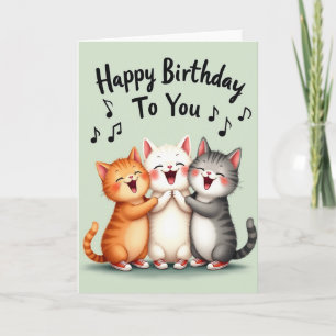Singing Cat Birthday Card