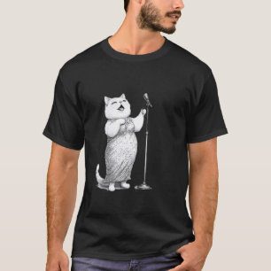 Singing Cat Microphone Stage Star Fun T-Shirt