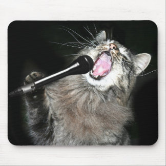 Singing cat mouse mat