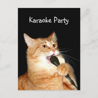 Singing cat postcard