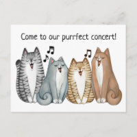 Singing Cat Quartet Concert Invitation Personalise