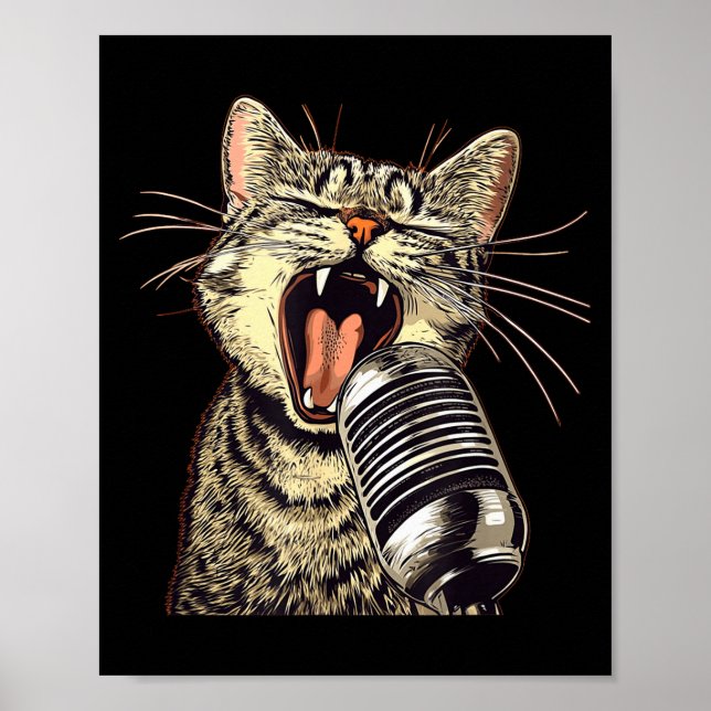 Singing Cat With Karaoke Mic Costume  Poster (Front)
