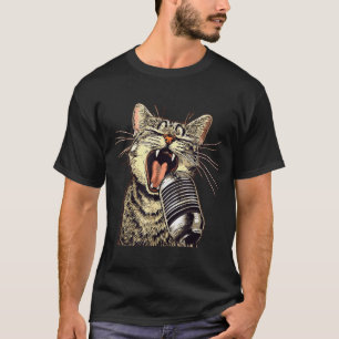 Singing Cat With Karaoke Mic Costume  T-Shirt