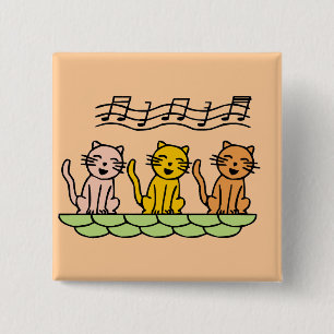 Singing Cats Tshirts and Gifts 15 Cm Square Badge
