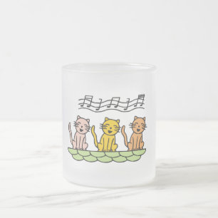 Singing Cats Tshirts and Gifts Frosted Glass Coffee Mug