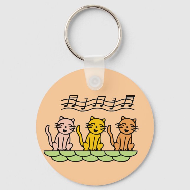 Singing Cats Tshirts and Gifts Key Ring (Front)