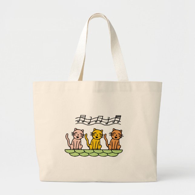 Singing Cats Tshirts and Gifts Large Tote Bag (Front)