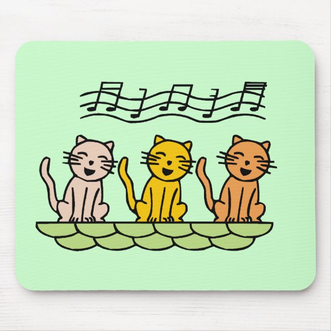 Singing Cats Tshirts and Gifts Mouse Mat (Front)