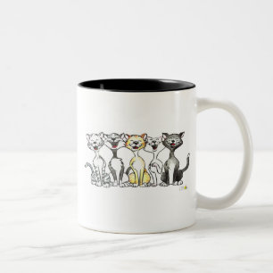 Singing Cats Two-Tone Coffee Mug