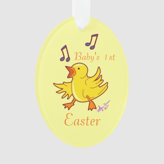 Singing Chick Baby's 1st Easter Oval Ornament (Front)